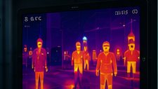 Imagen térmica de personas en un depósito